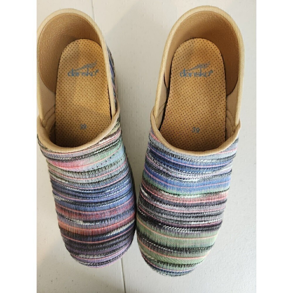 Dansko Woven Striped Clog Espadrille Colorful Sz 39 / US 8.5 - 9 per website - Picture 1 of 9